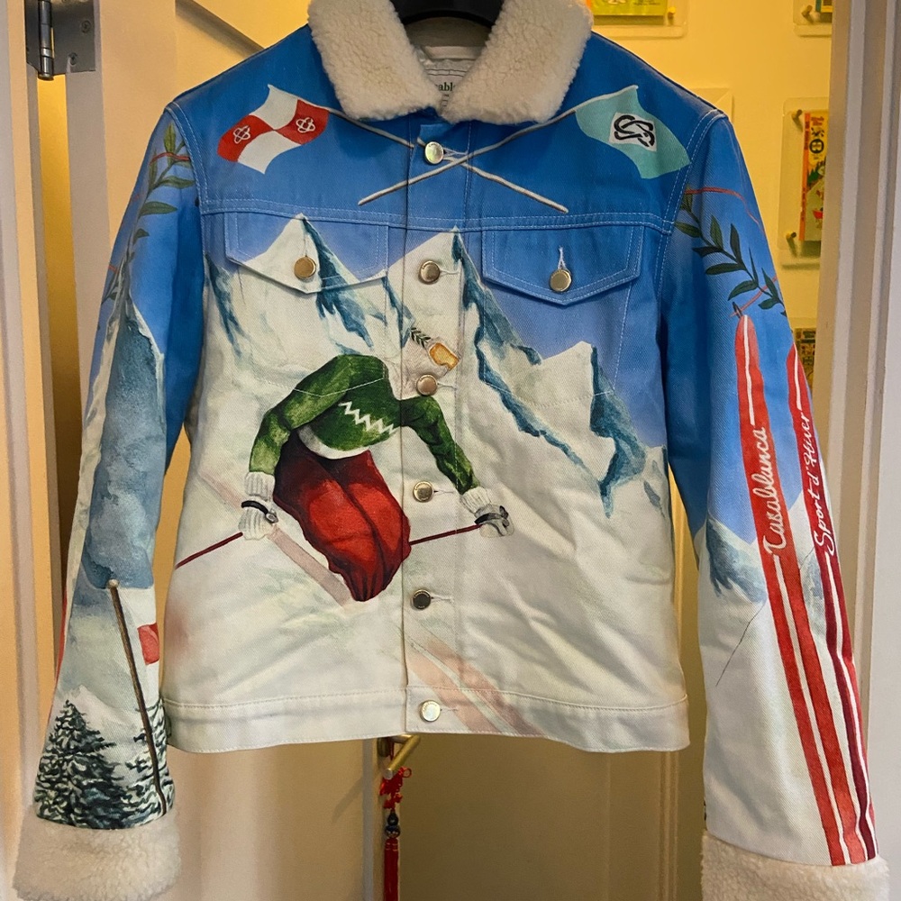 Casablanca Paris Piste Denim & Shearling Jacket, M